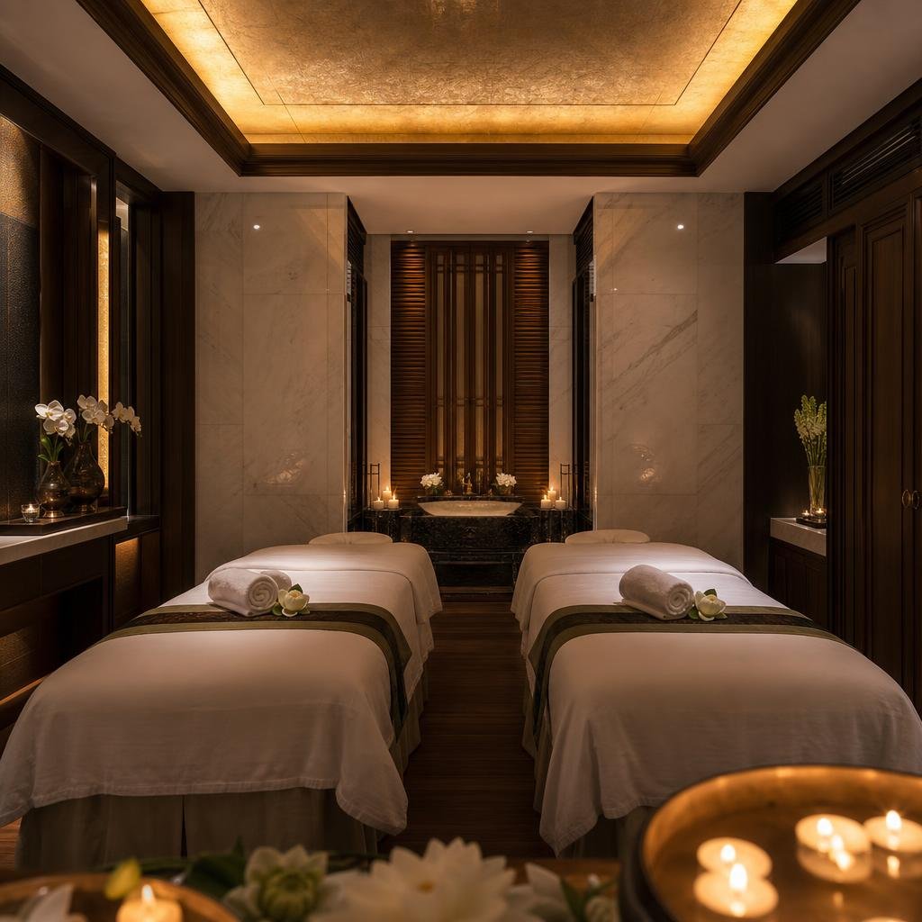 AI visual concept of a private couples spa suite at Nava
